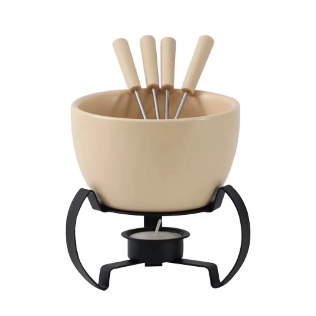 Aparelho de fondue para chocolate em cerâmica 7 peças