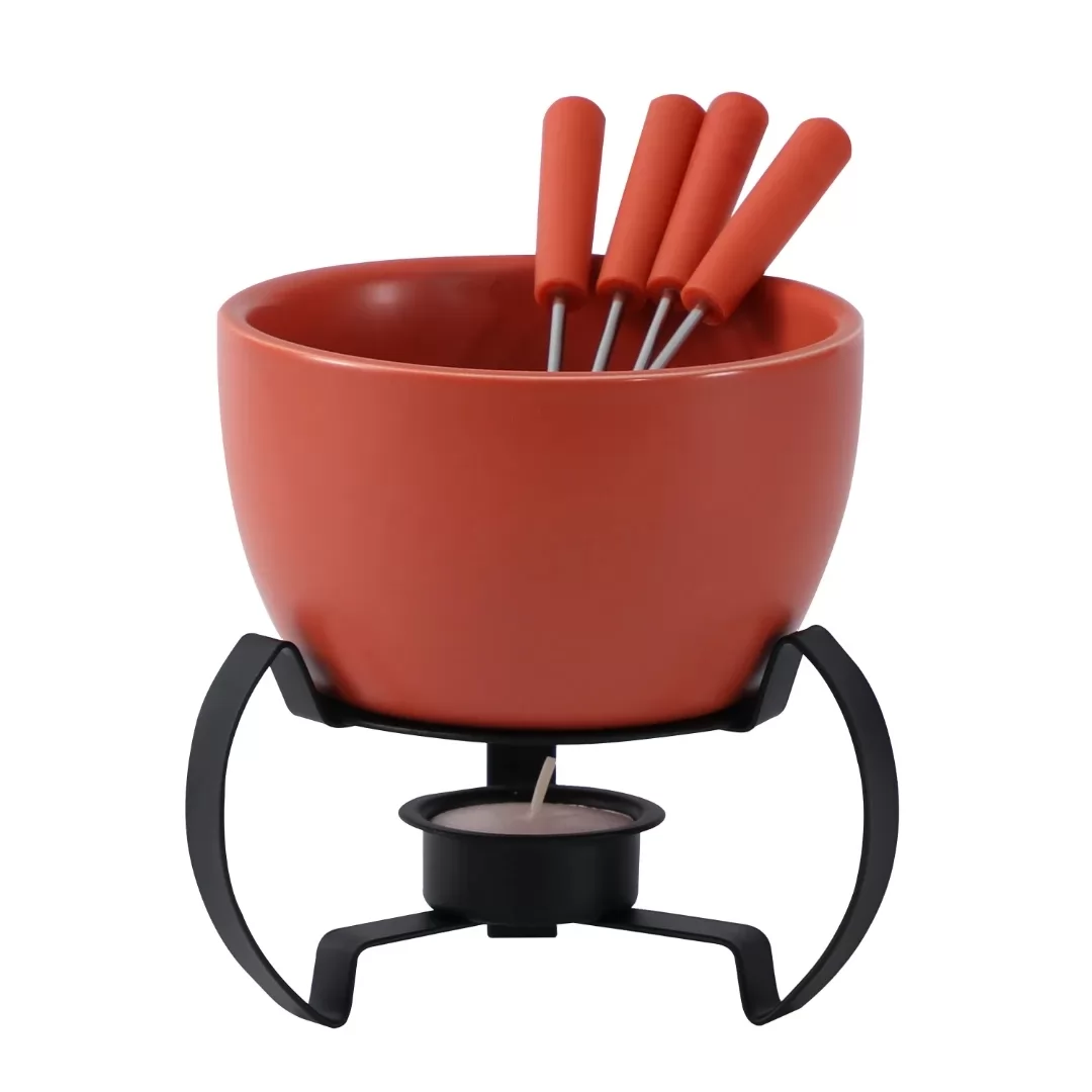 Aparelho de fondue para chocolate em cerâmica 7 peças